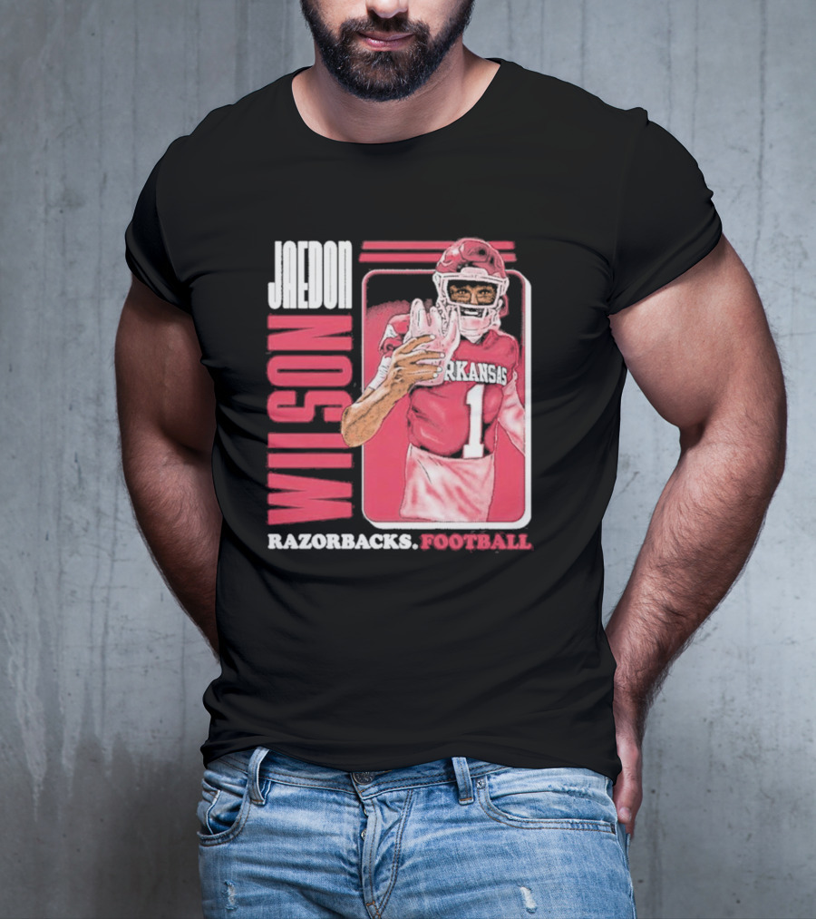 Jaedon Wilson Arkansas Razorbacks Football Cartoon Player T-Shirt