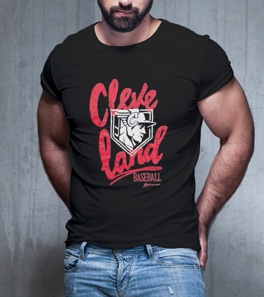 Cleveland Baseball Guardian Script T-Shirt