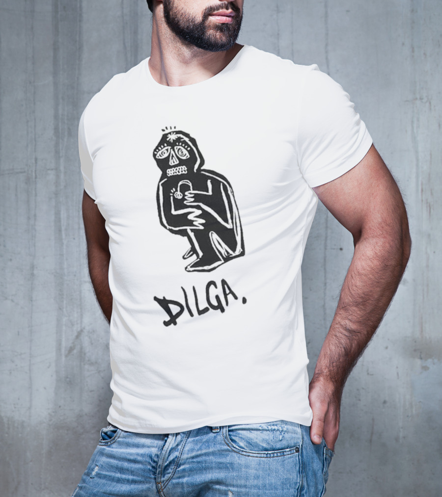 DILGA Boxy Character Holding Lock T-Shirt