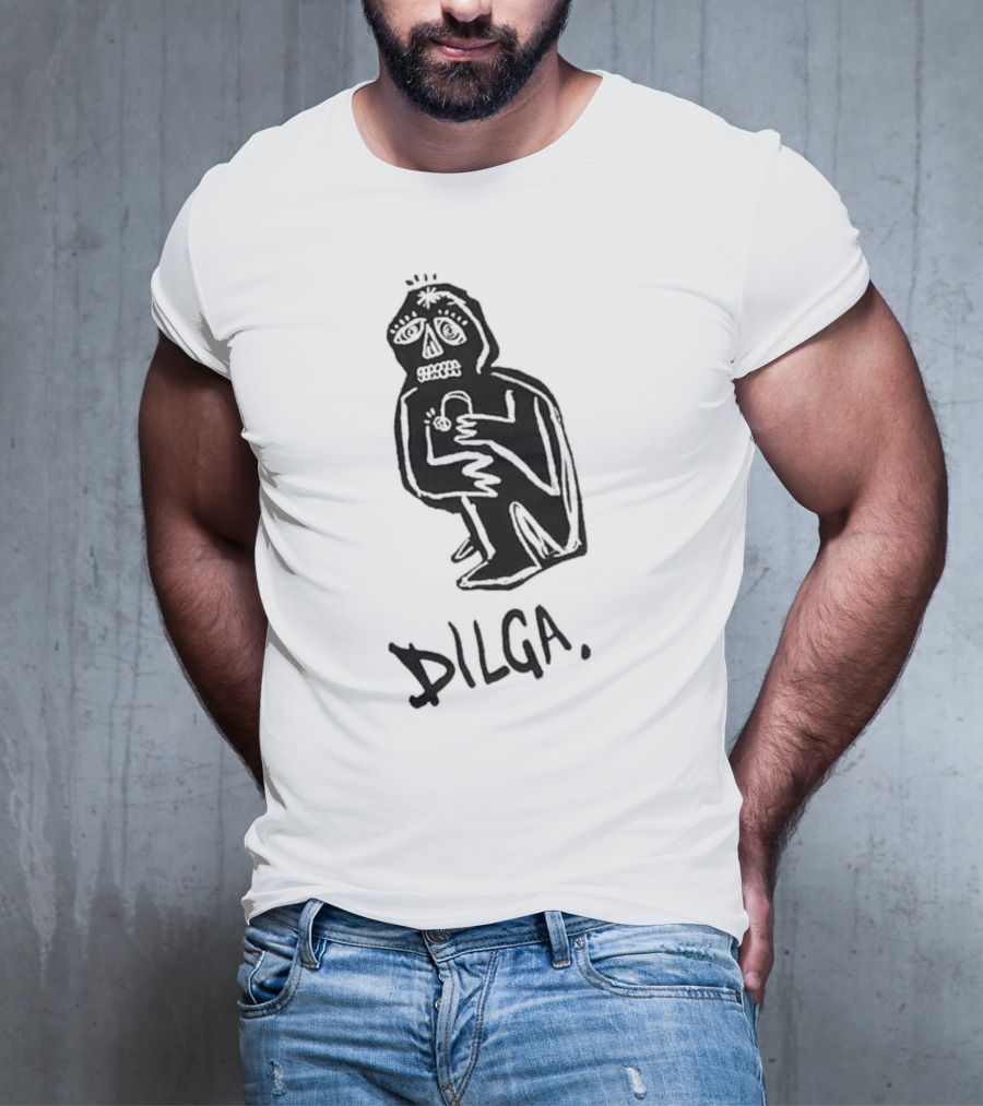 DILGA Boxy Character Holding Lock T-Shirt