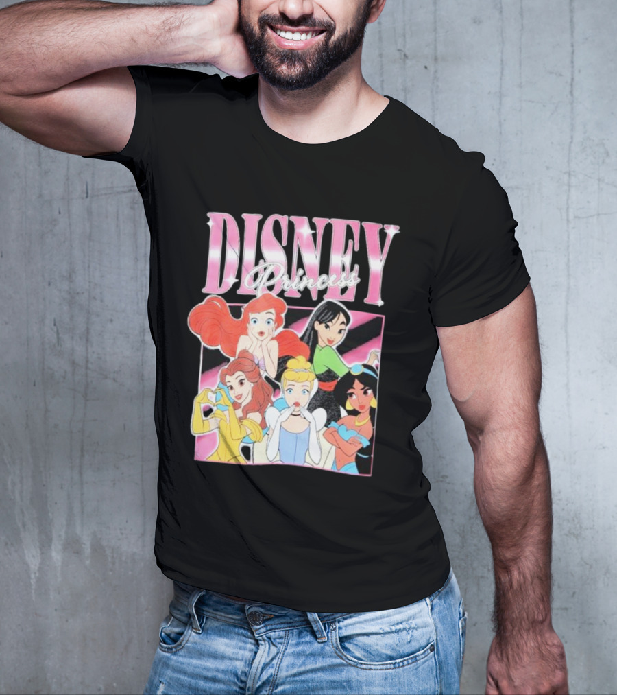 Disney Princess Group Ariel Belle Cinderella Jasmine Mulan T-Shirt