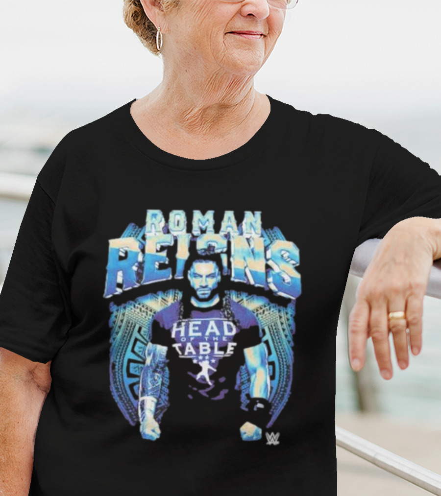 Roman Reigns Head Of The Table WWE Blue Warrior T-Shirt