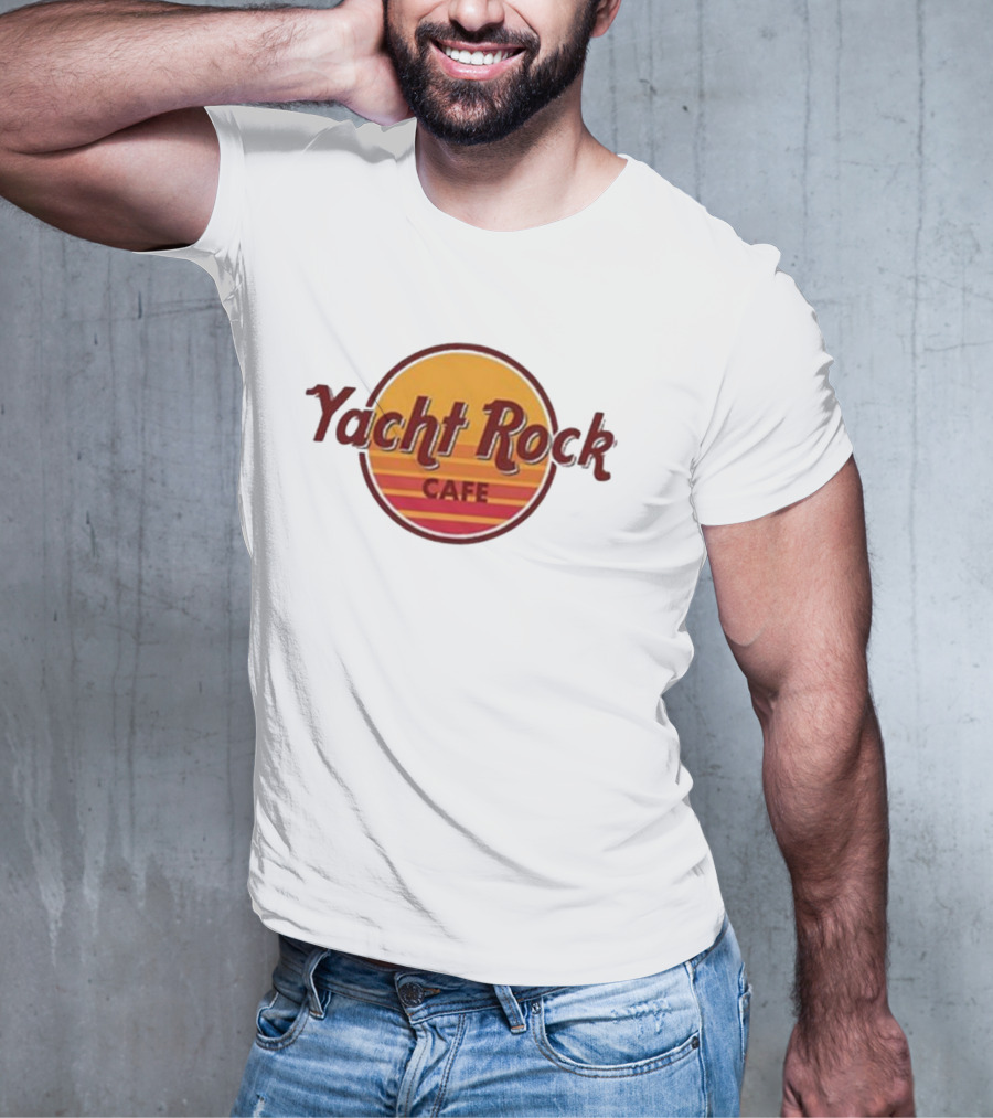 Yacht Rock Cafe Retro Sunset Circle T-Shirt