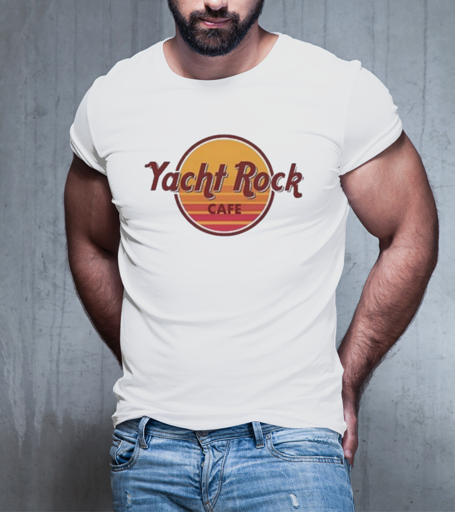 Yacht Rock Cafe Retro Sunset Circle T-Shirt