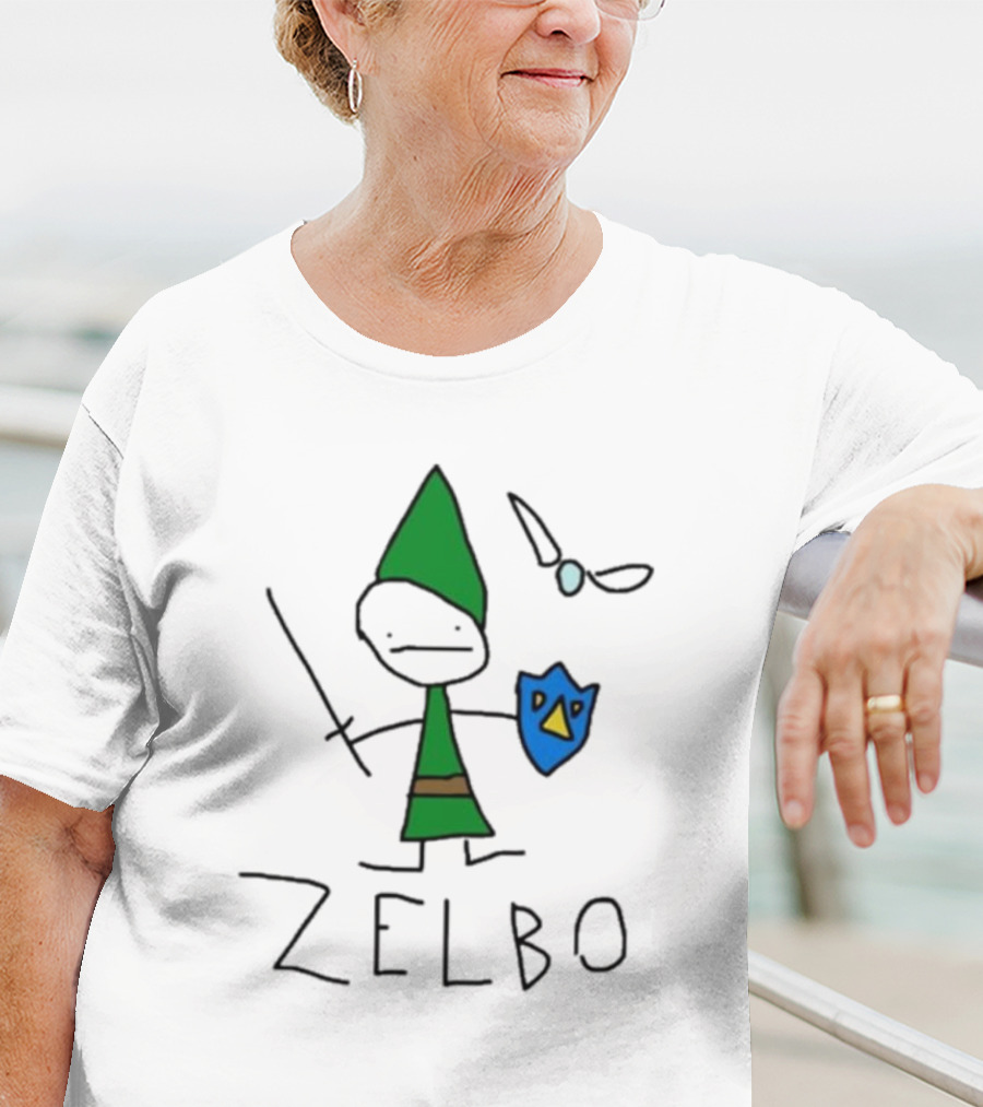 The Legend Of Zelbo Stick Figure With Sword And Shield T-Shirt