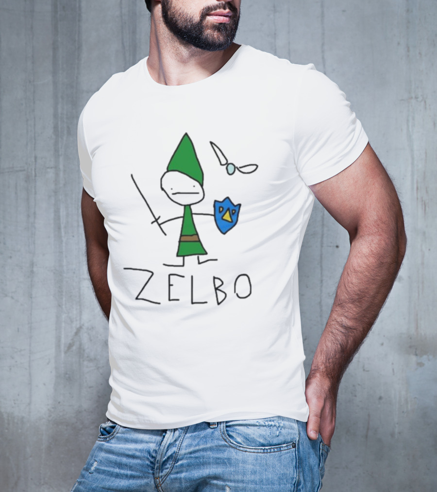 The Legend Of Zelbo Stick Figure With Sword And Shield T-Shirt