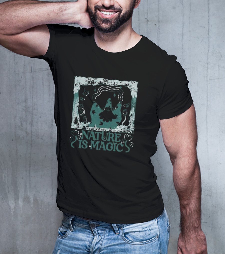 Nature Is Magic Wizard Stars And Flowers T-Shirt