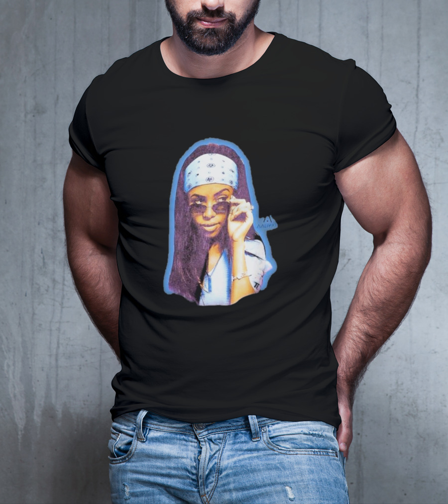 Zayn Malik Aaliyah Bandana Sunglasses Airbrush Purple T-Shirt