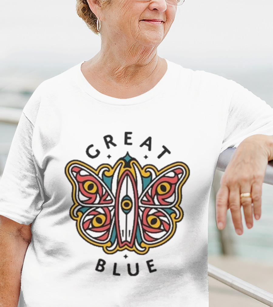 Great Blue Peter Anspach Wave Jammer Butterfly T-Shirt