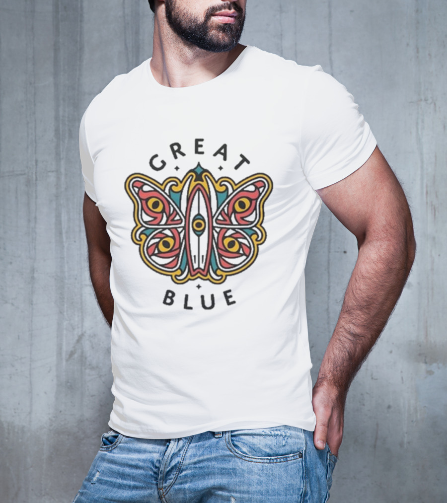Great Blue Peter Anspach Wave Jammer Butterfly T-Shirt