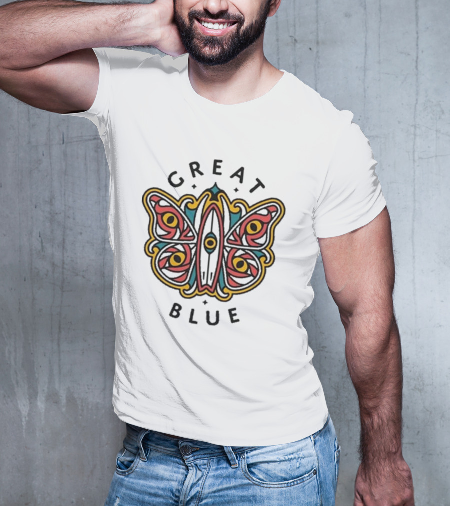 Great Blue Peter Anspach Wave Jammer Butterfly T-Shirt