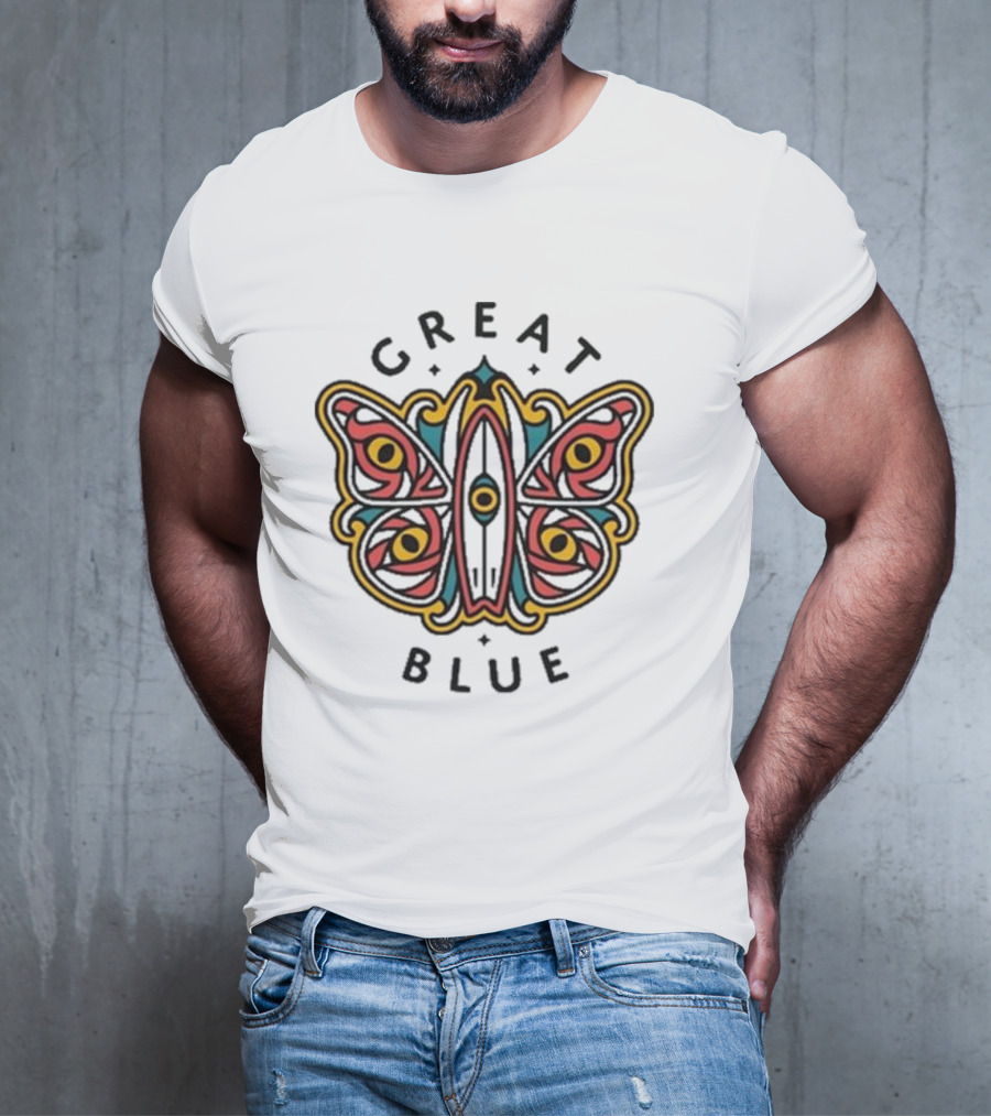 Great Blue Peter Anspach Wave Jammer Butterfly T-Shirt