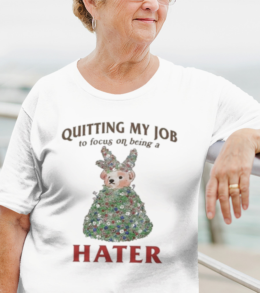 Quitting My Job To Focus On Being A Hater Christmas Tree Dog T-Shirt