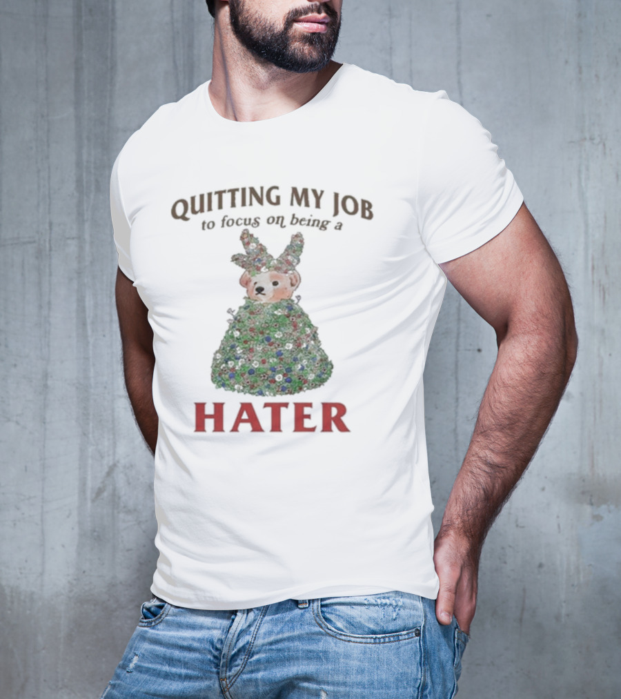 Quitting My Job To Focus On Being A Hater Christmas Tree Dog T-Shirt