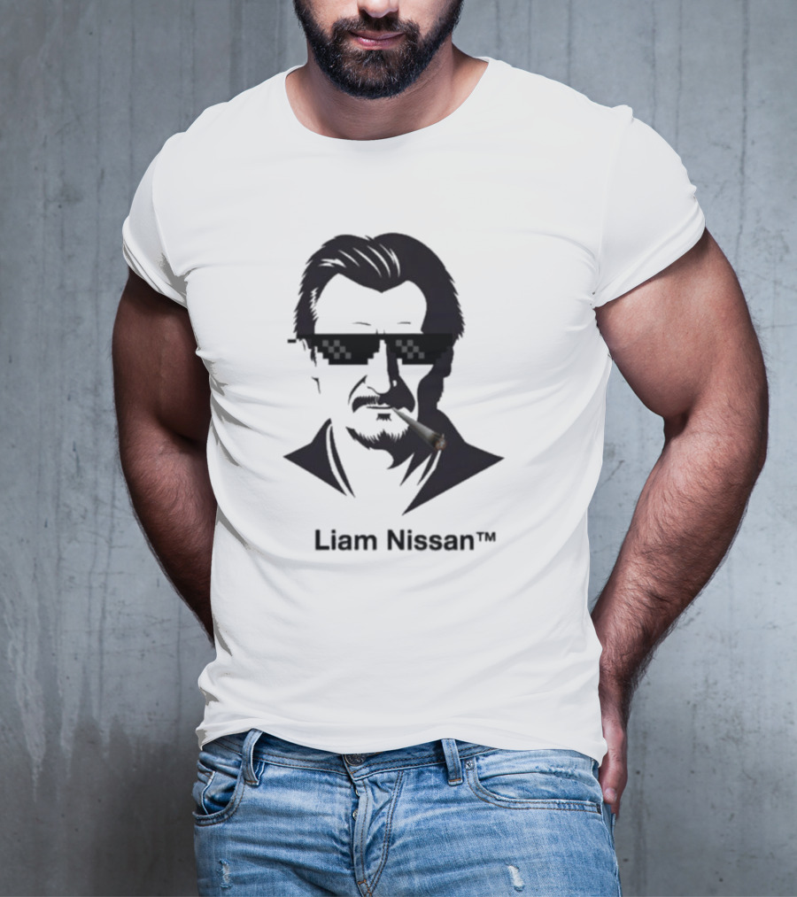 Liam Nissan Smoking Thug Life Sunglasses Mockup T-Shirt