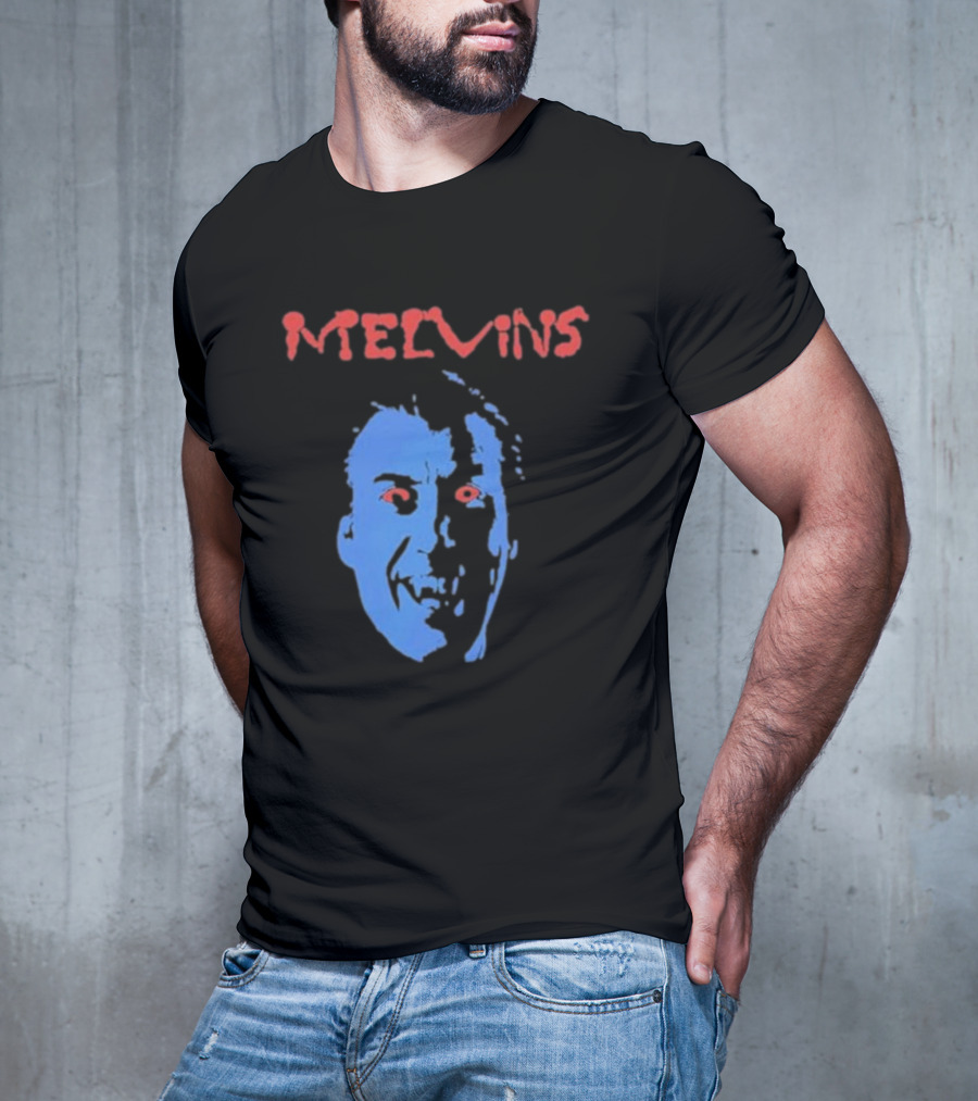 Melvins Christopher Iconic Blue Face With Red Eyes T-Shirt