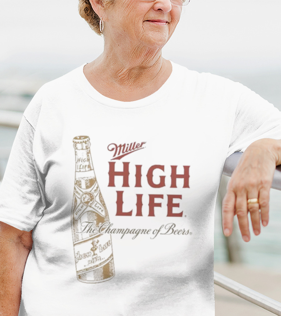 Miller High Life The Champagne Of Beers Vintage Bottle T-Shirt