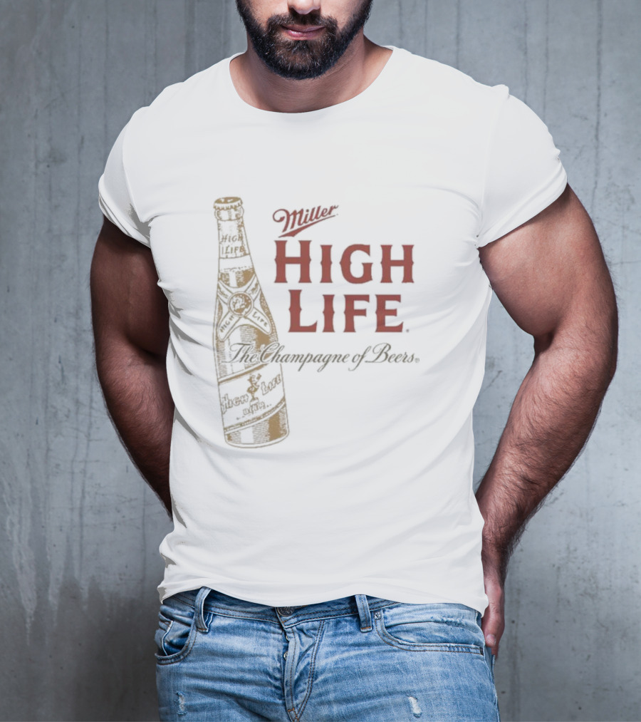 Miller High Life The Champagne Of Beers Vintage Bottle T-Shirt