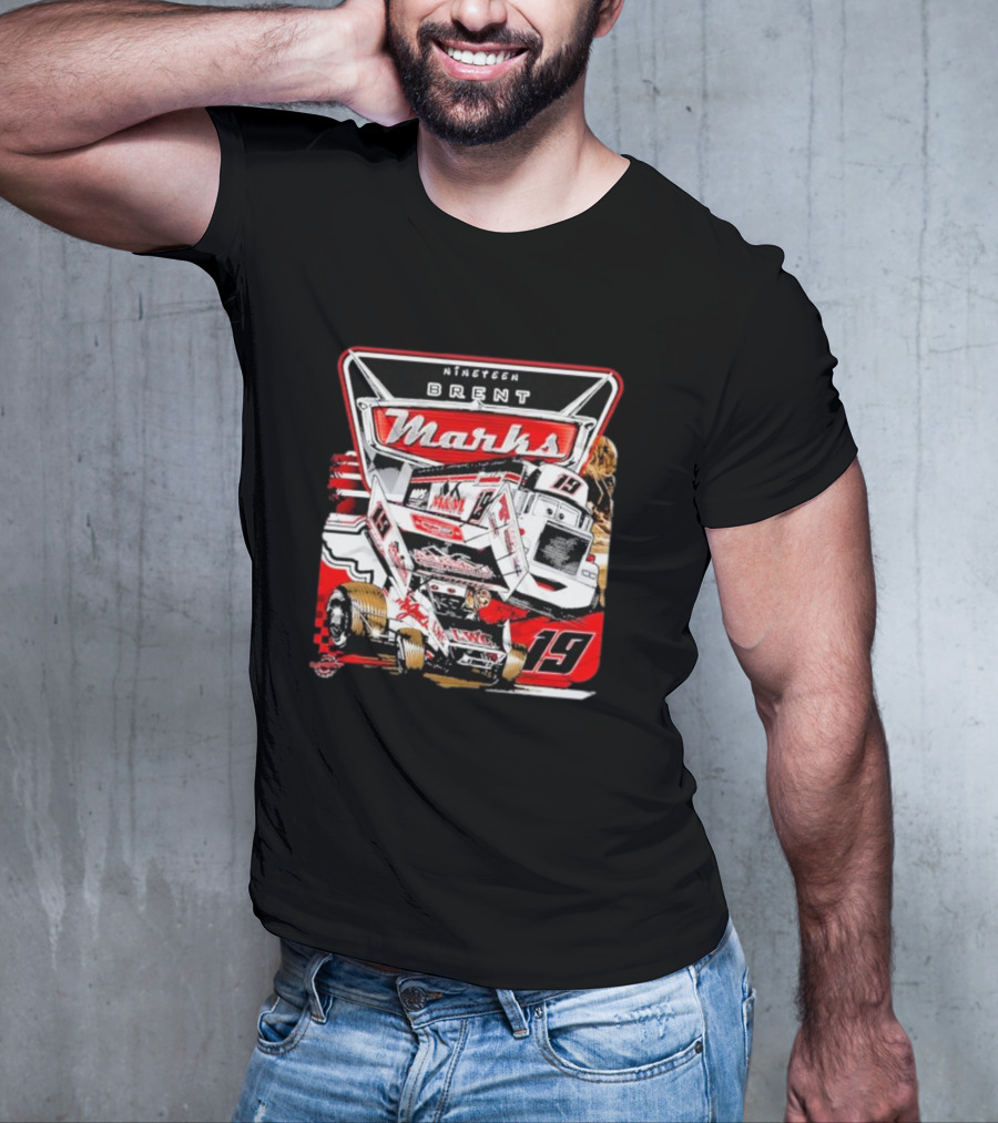 Nineteen Brent Marks Racing Car 19 Motorsport T-Shirt