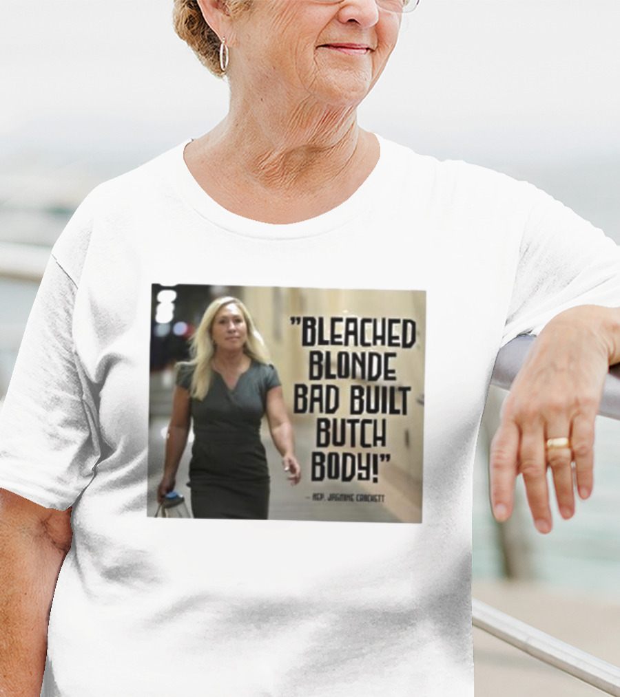Bleached Blonde Bad Built Butch Body ACP Jamming Crockett T-Shirt