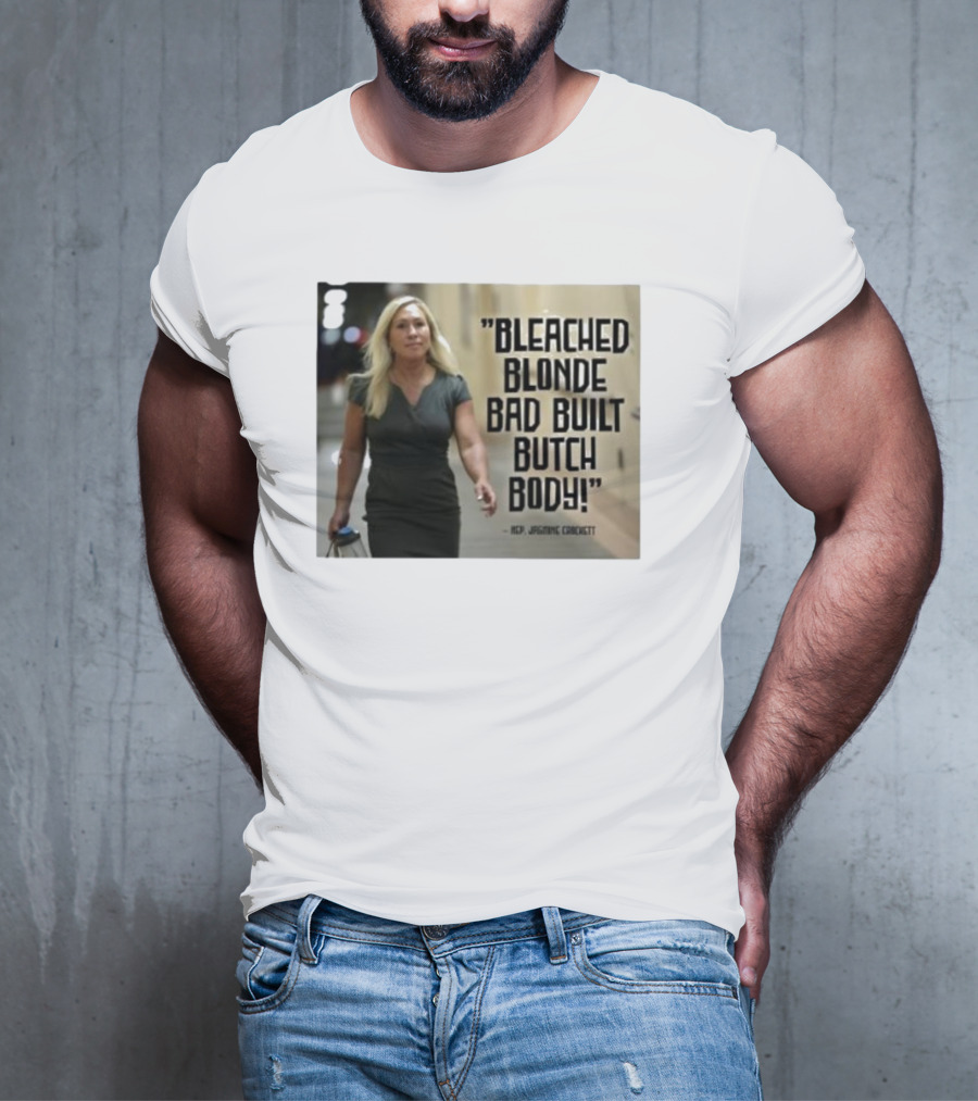Bleached Blonde Bad Built Butch Body ACP Jamming Crockett T-Shirt