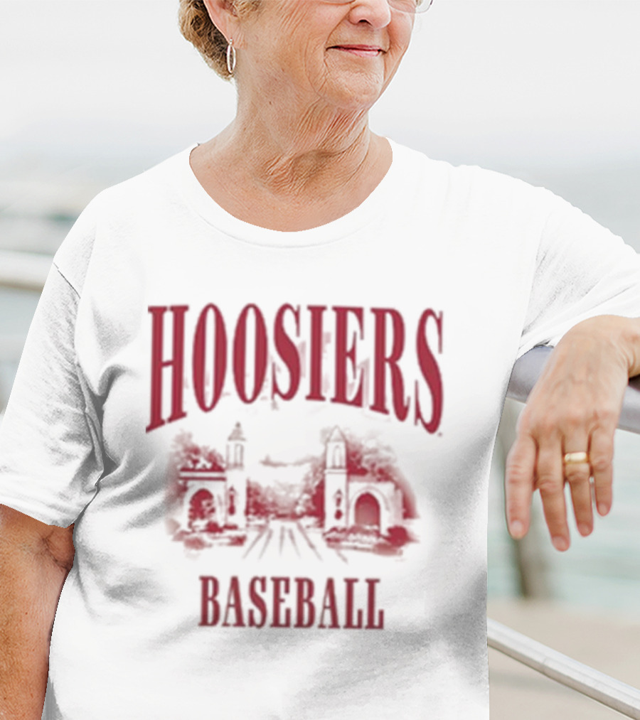 Hoosiers Baseball White Gates Iconic T-Shirt