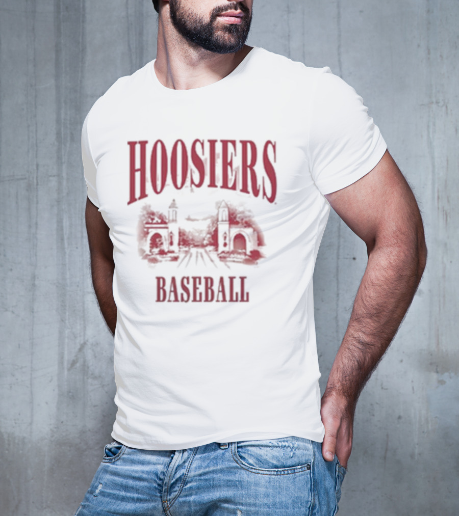 Hoosiers Baseball White Gates Iconic T-Shirt