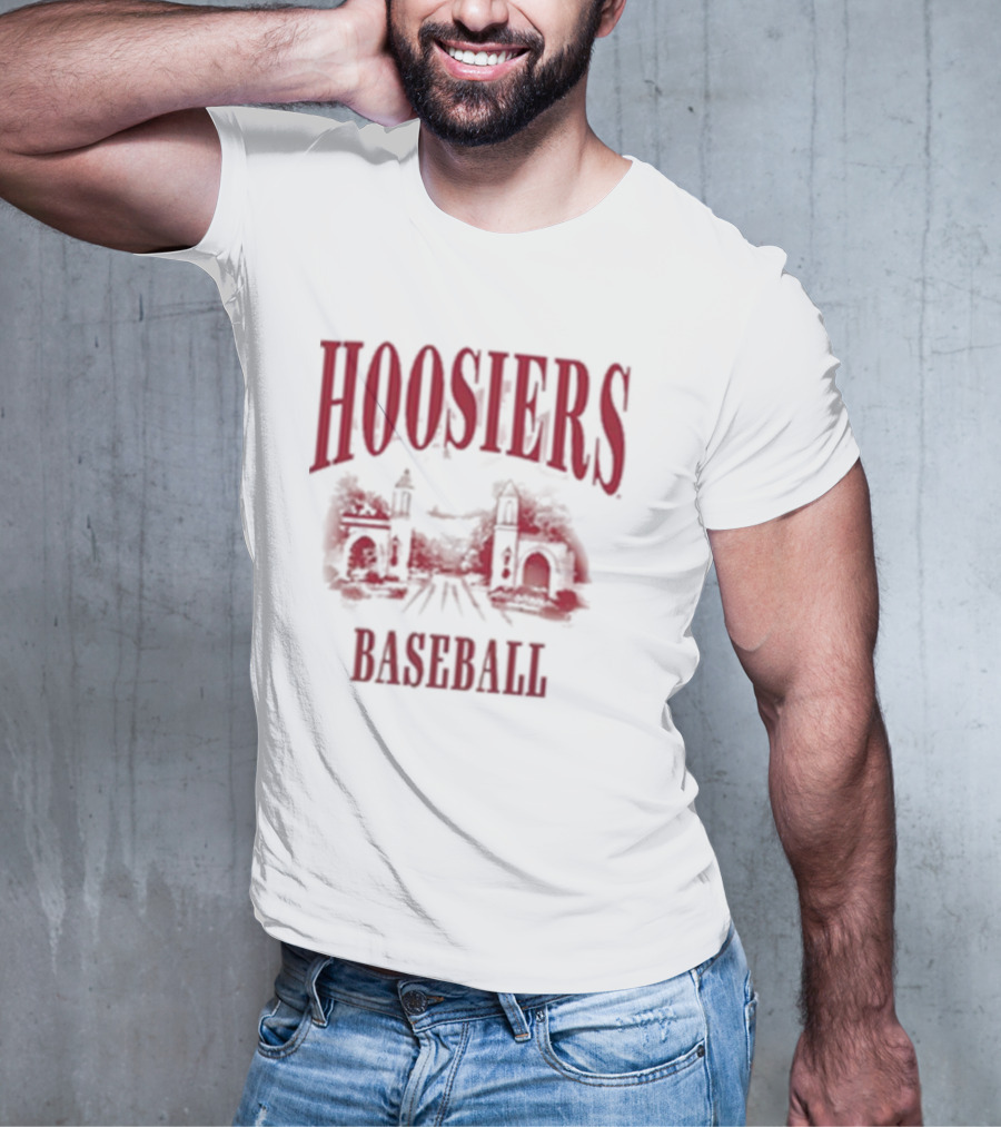 Hoosiers Baseball White Gates Iconic T-Shirt