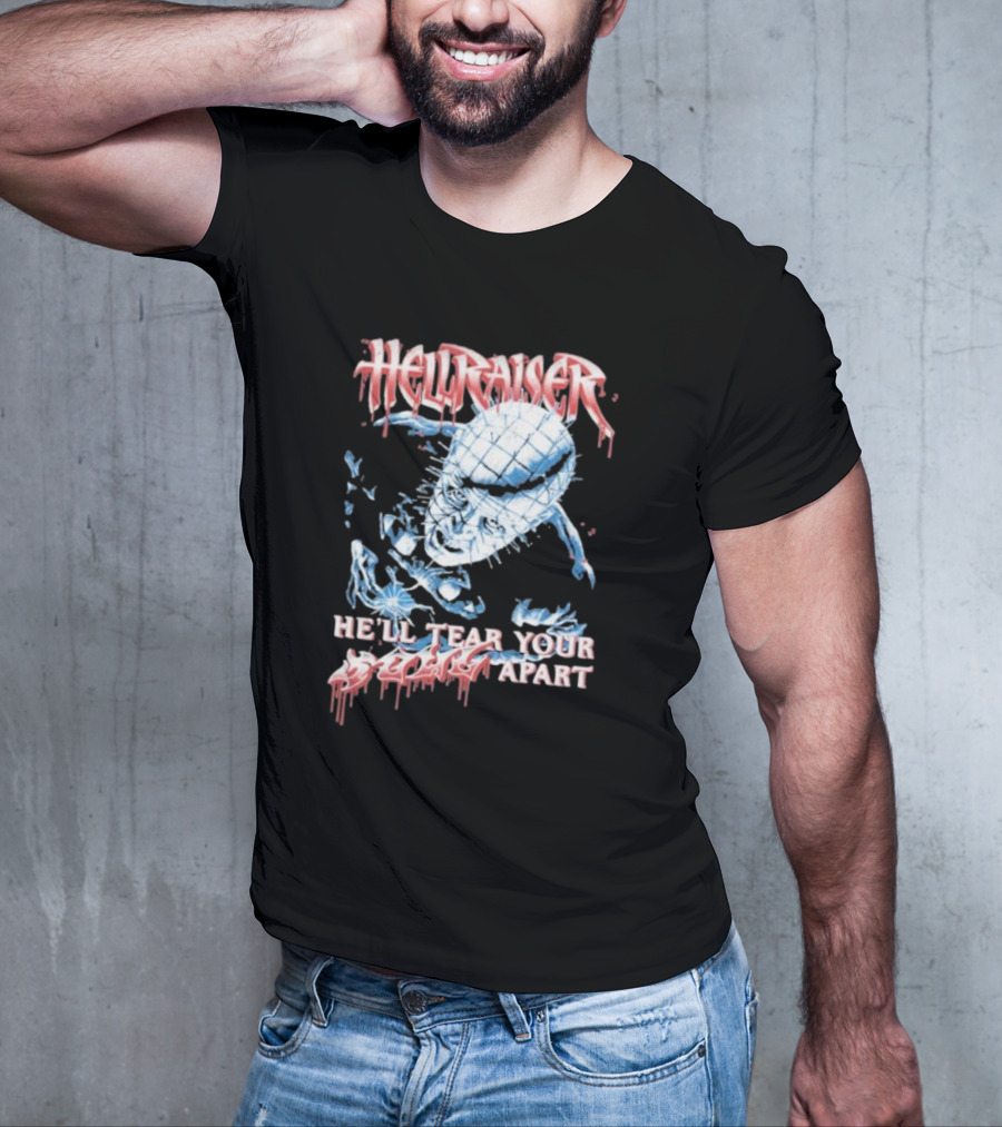 Hellraiser He'll Tear Your Soul Apart Pinhead Horror T-Shirt