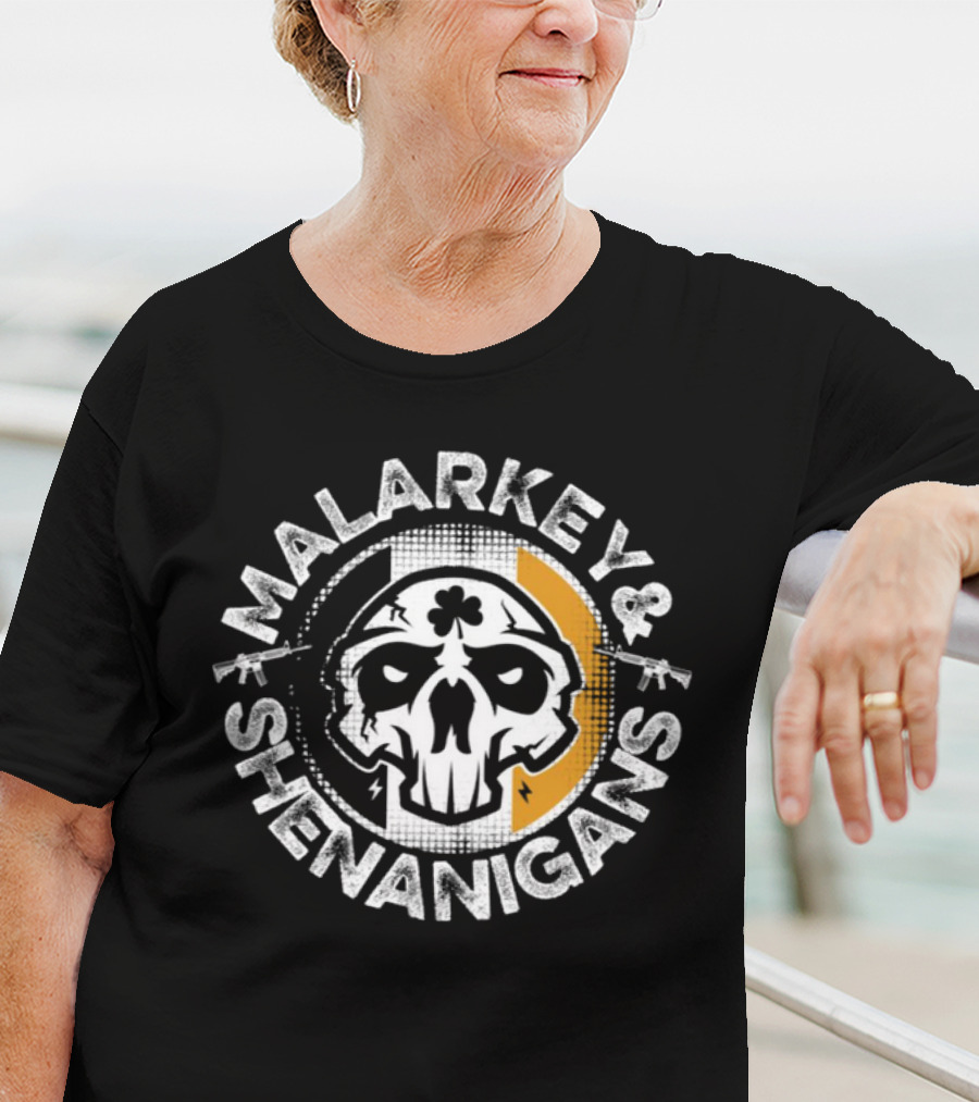 Malarkey And Shenanigans Skull Clover T-Shirt