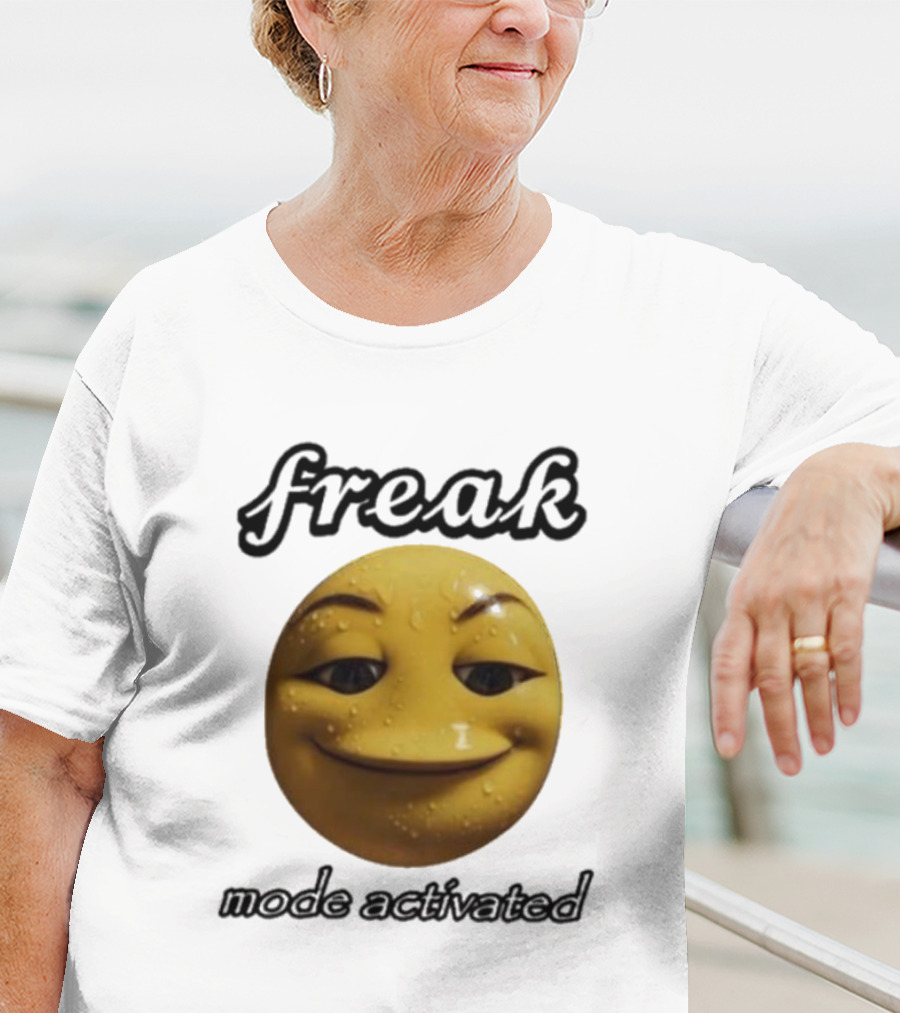 Freak Mode Activated Smirking Face Emoji Dark Humor T-Shirt