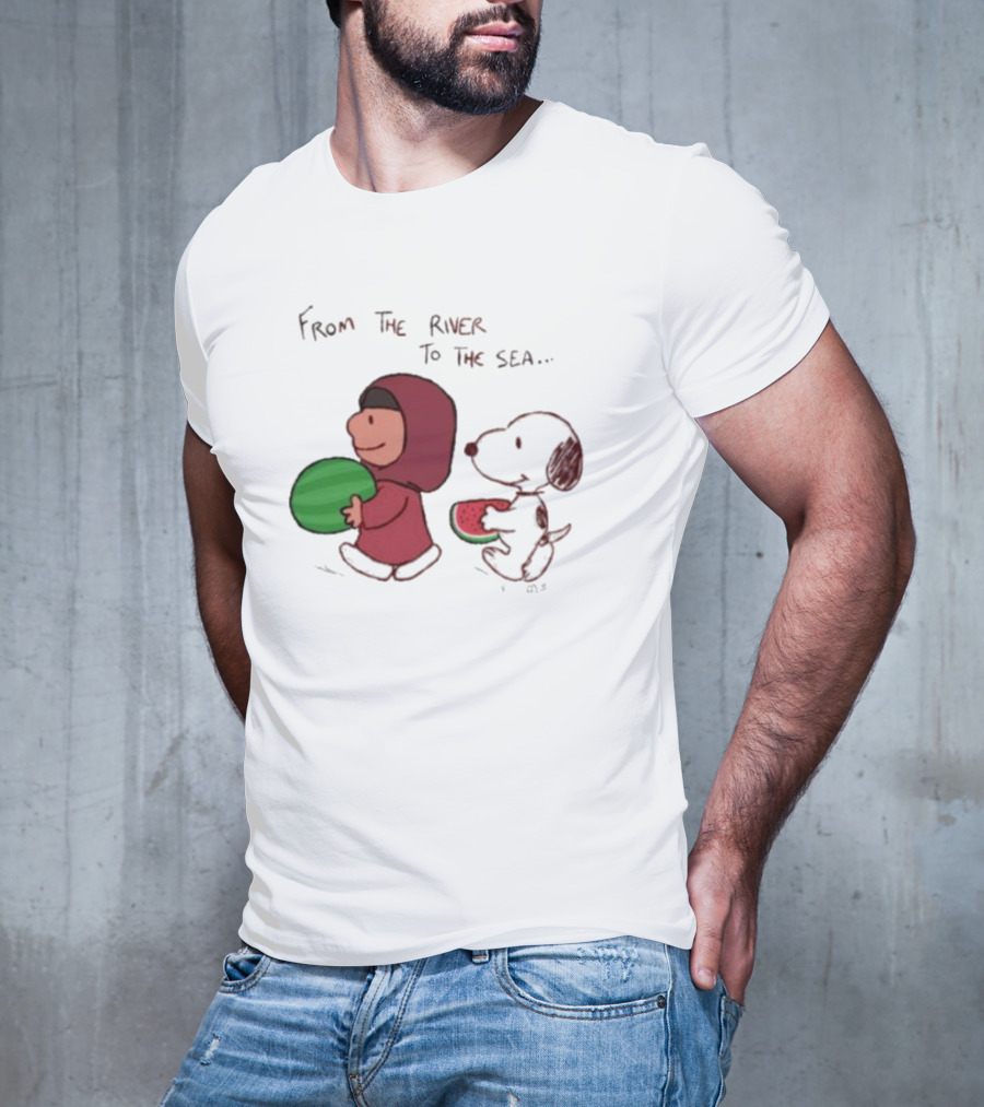 From The River To The Sea Peanuts Watermelon Walk T-Shirt