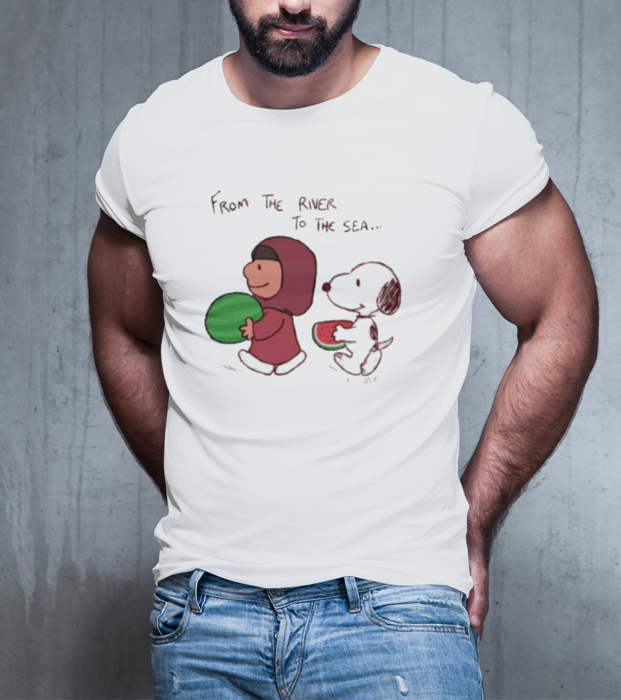 From The River To The Sea Peanuts Watermelon Walk T-Shirt