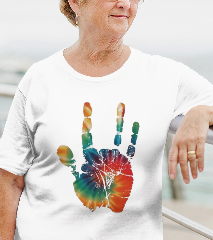Happy Pride Month Tie-Dye Handprint T-Shirt