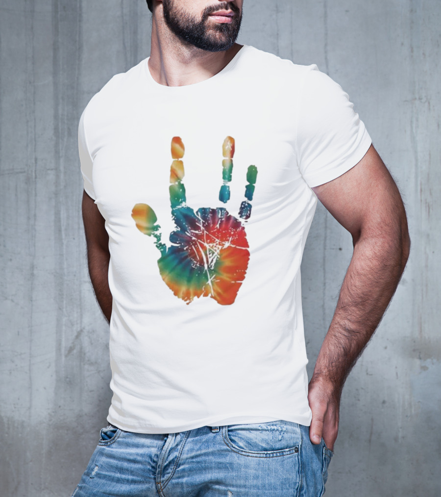 Happy Pride Month Tie-Dye Handprint T-Shirt