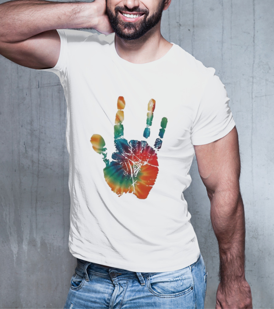 Happy Pride Month Tie-Dye Handprint T-Shirt