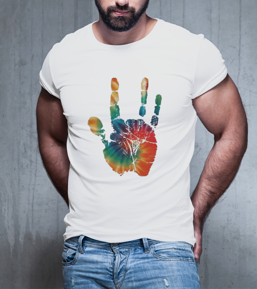 Happy Pride Month Tie-Dye Handprint T-Shirt