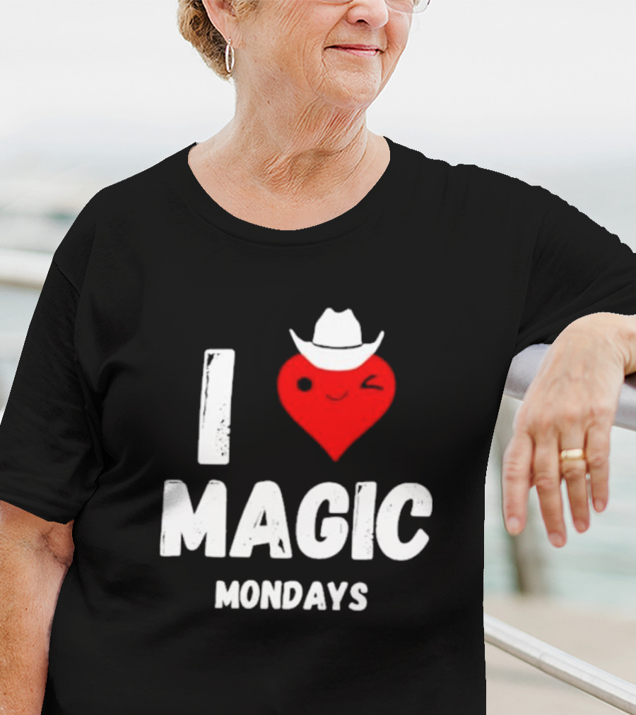 I Love Magic Mondays Heart With Cowboy Hat T-Shirt
