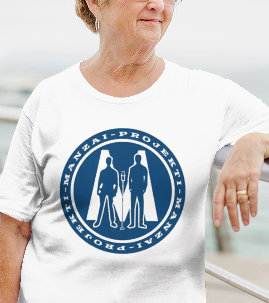 Manzai Projekti Circle Logo With Silhouetted Figures T-Shirt