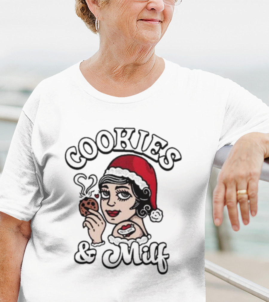 Matt Rife Cookies And Milf Holiday Theme With Santa Hat And Heart Cookie T-Shirt