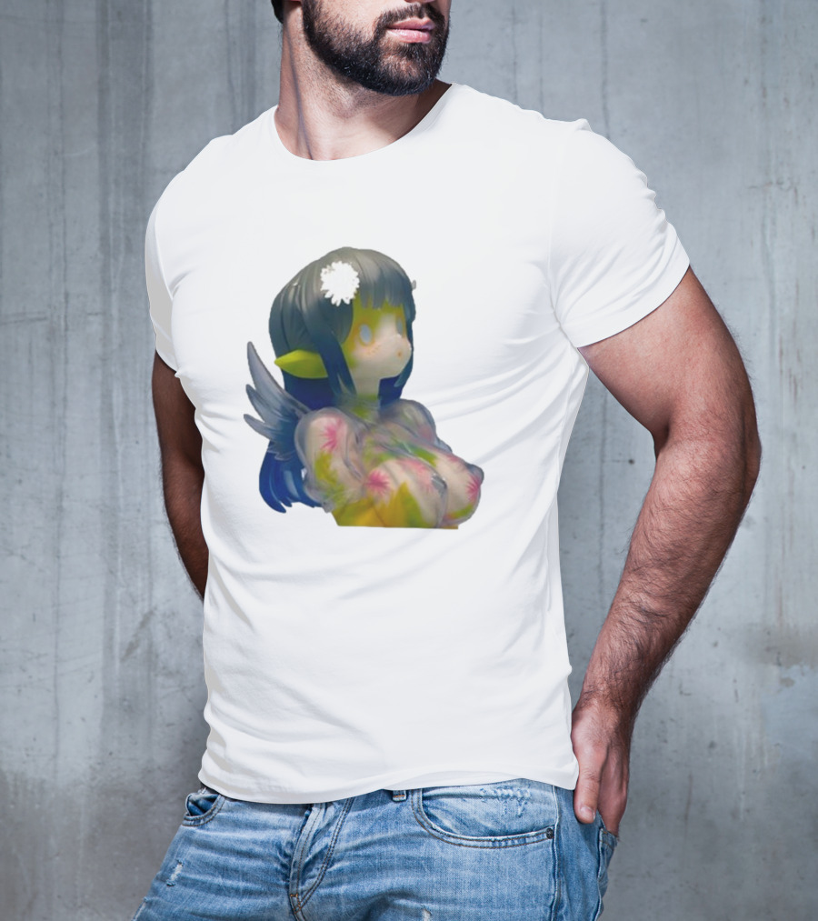 Kikillopieces Makino Fantasy Figurine With Elf Ears And Floral T-Shirt