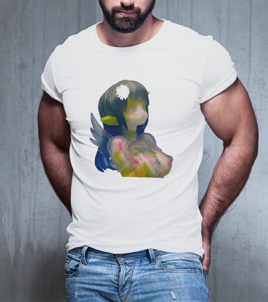 Kikillopieces Makino Fantasy Figurine With Elf Ears And Floral T-Shirt