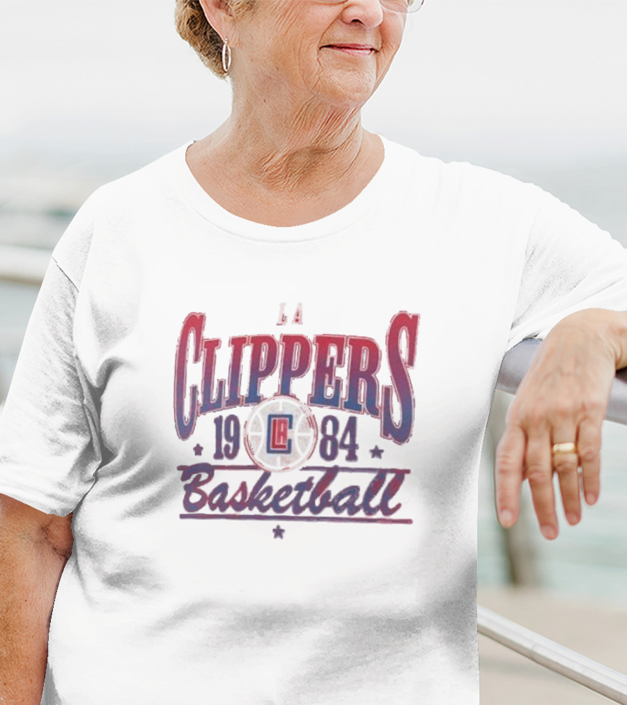 LA Clippers Basketball 1984 Retro Style Fanatics Give And Go Play T-Shirt