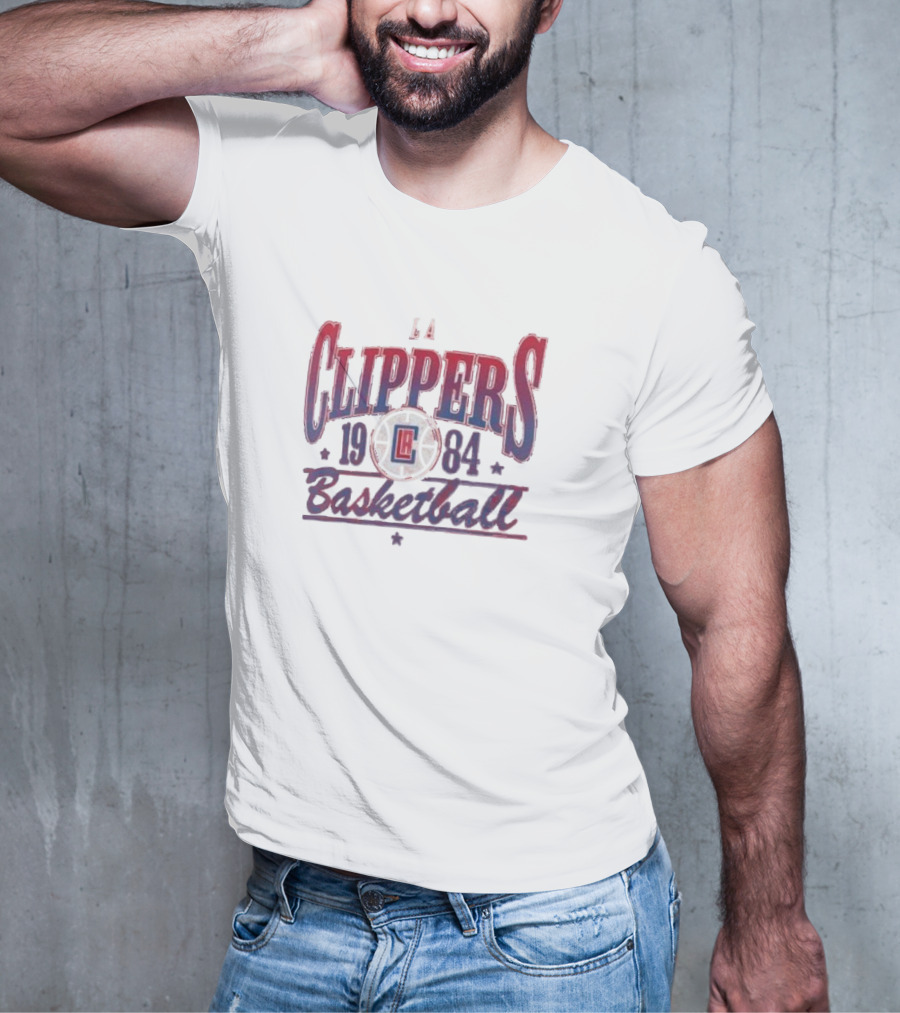 LA Clippers Basketball 1984 Retro Style Fanatics Give And Go Play T-Shirt