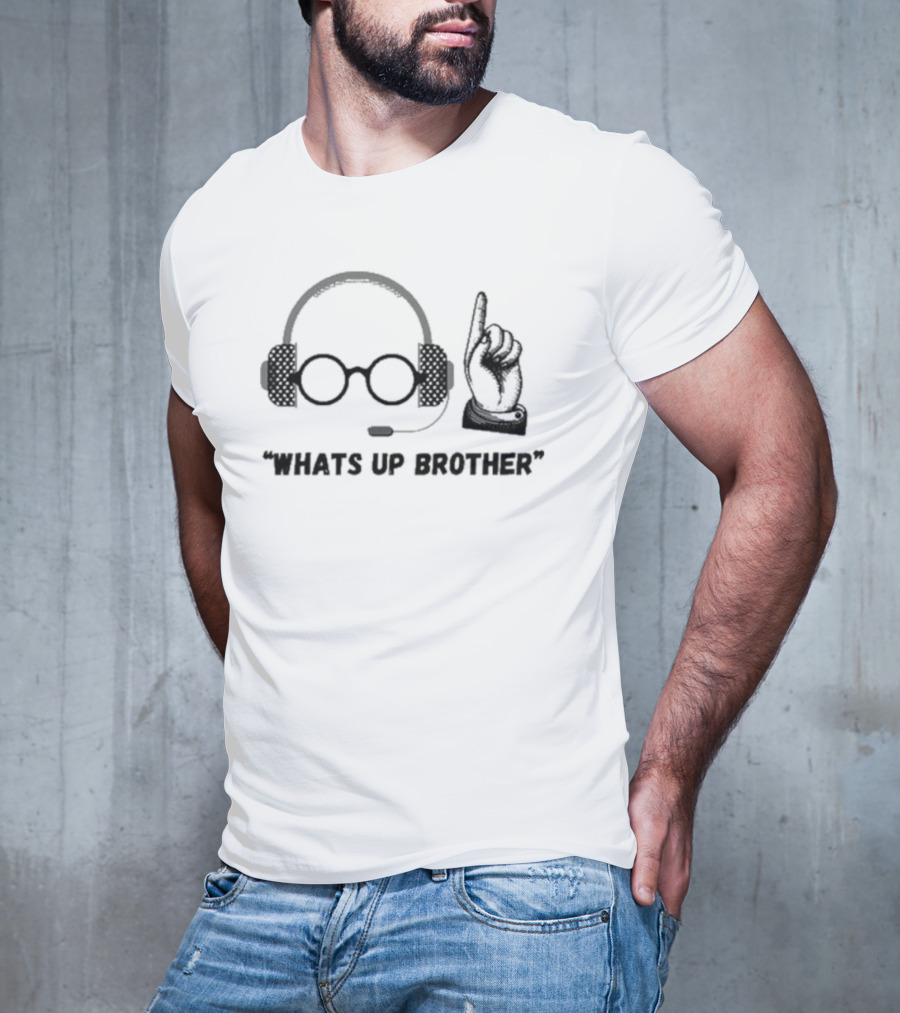 Thread Theory Sketch Jynxzi Streamer What’s Up Brother Headphones Glasses Hand Gesture T-Shirt