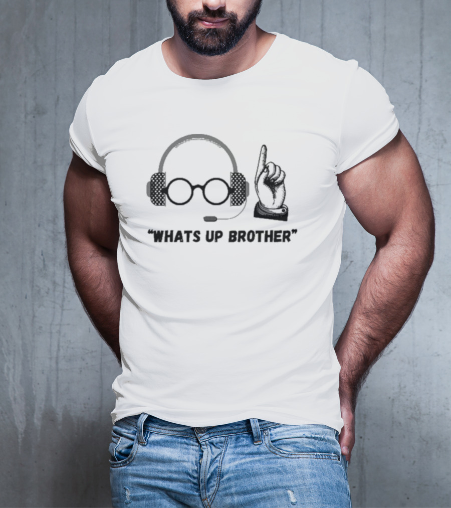 Thread Theory Sketch Jynxzi Streamer What’s Up Brother Headphones Glasses Hand Gesture T-Shirt