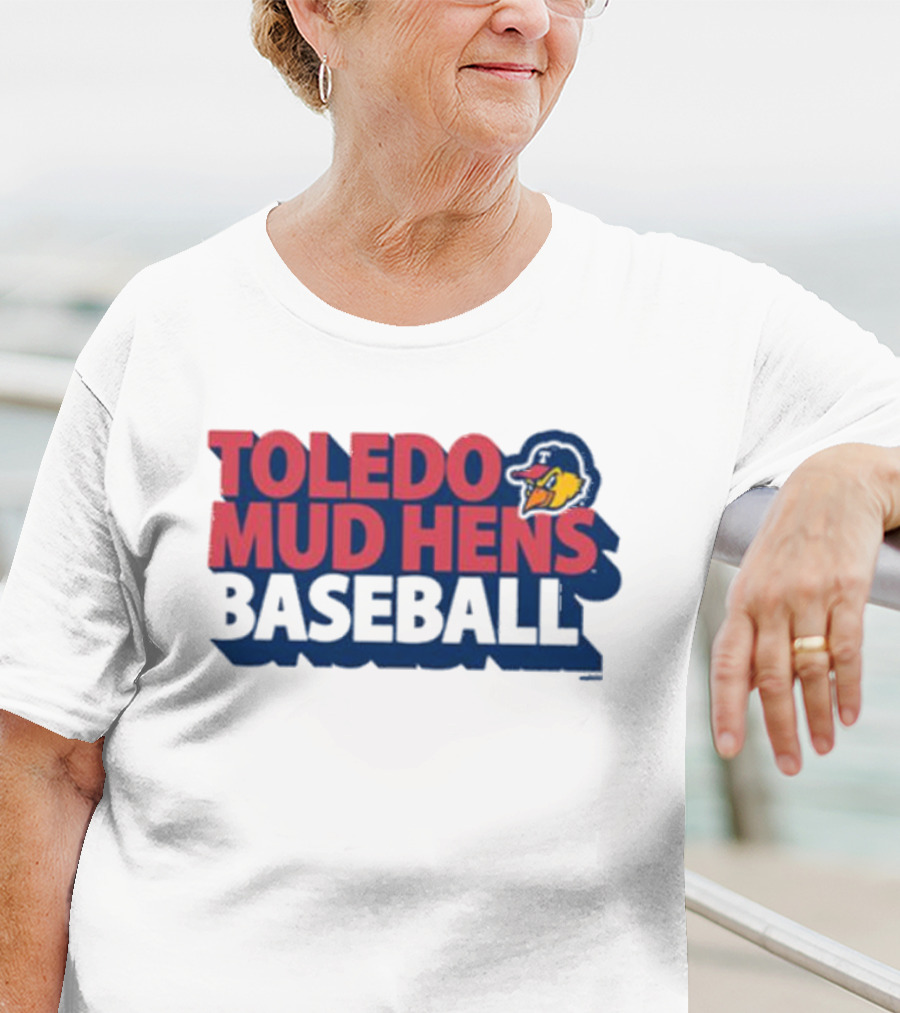 Toledo Mud Hens Baseball Logo With Iconic Classic Blue Hat And Yellow Cartoon Chicken T-Shirt