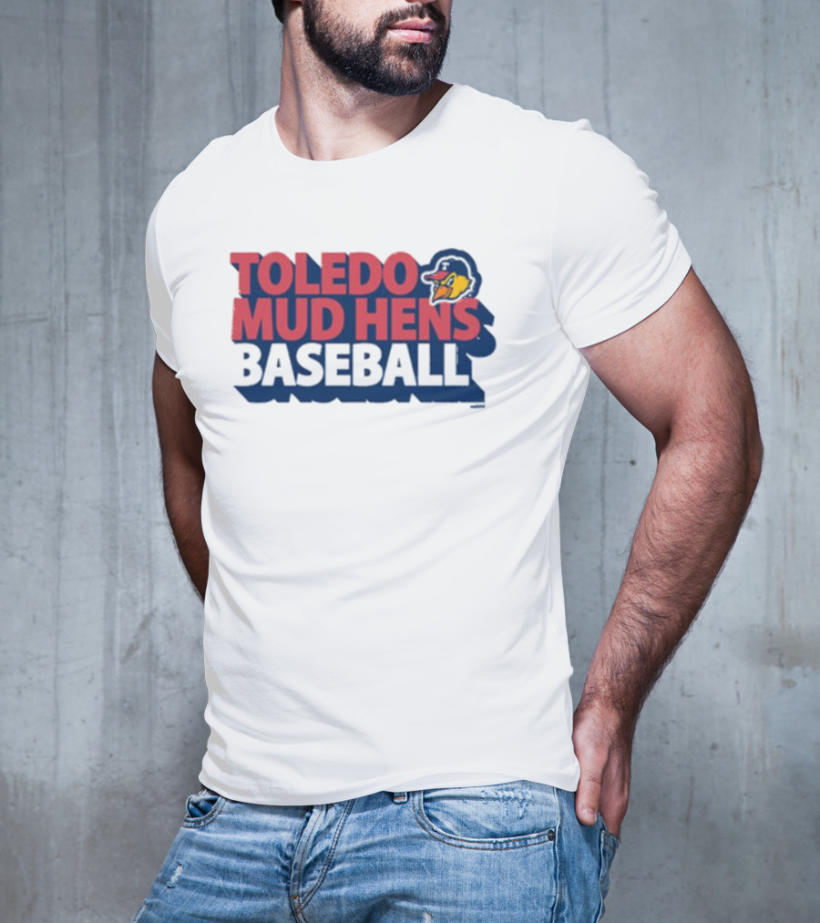 Toledo Mud Hens Baseball Logo With Iconic Classic Blue Hat And Yellow Cartoon Chicken T-Shirt