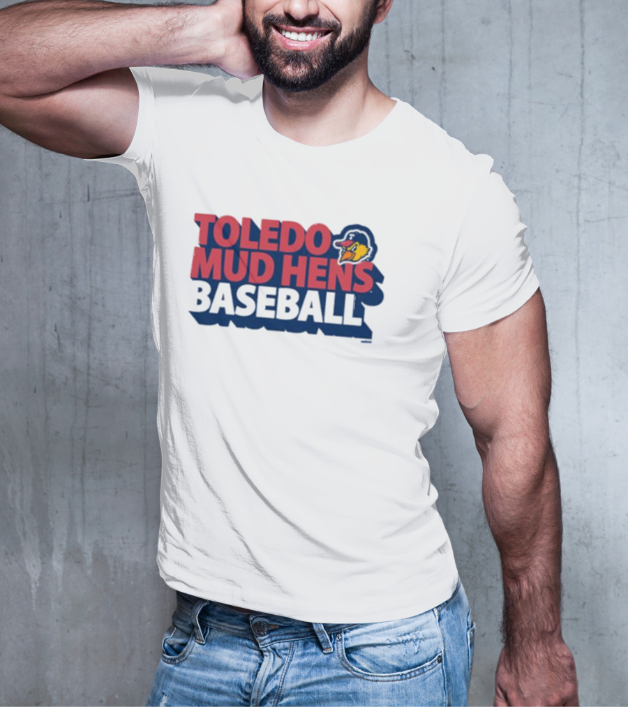 Toledo Mud Hens Baseball Logo With Iconic Classic Blue Hat And Yellow Cartoon Chicken T-Shirt