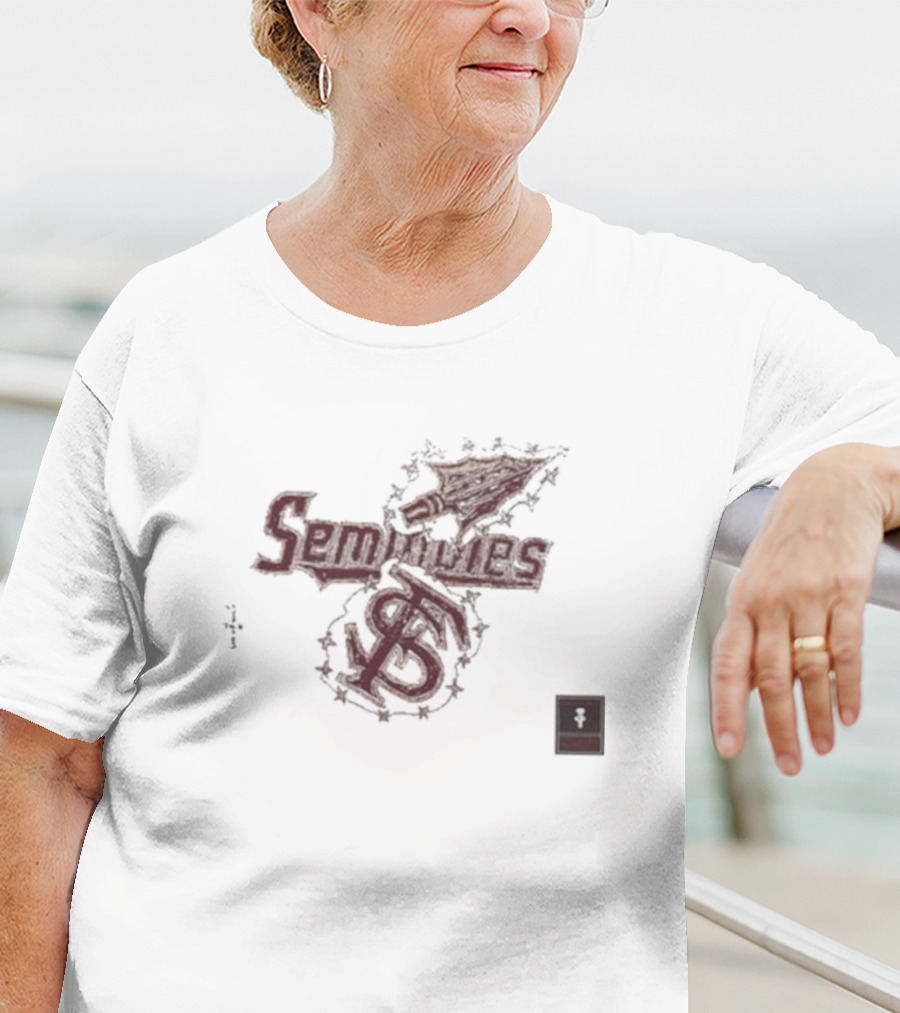 Travis Scott Cj X M&N X Florida State University Seminoles Hand Drawn T-Shirt